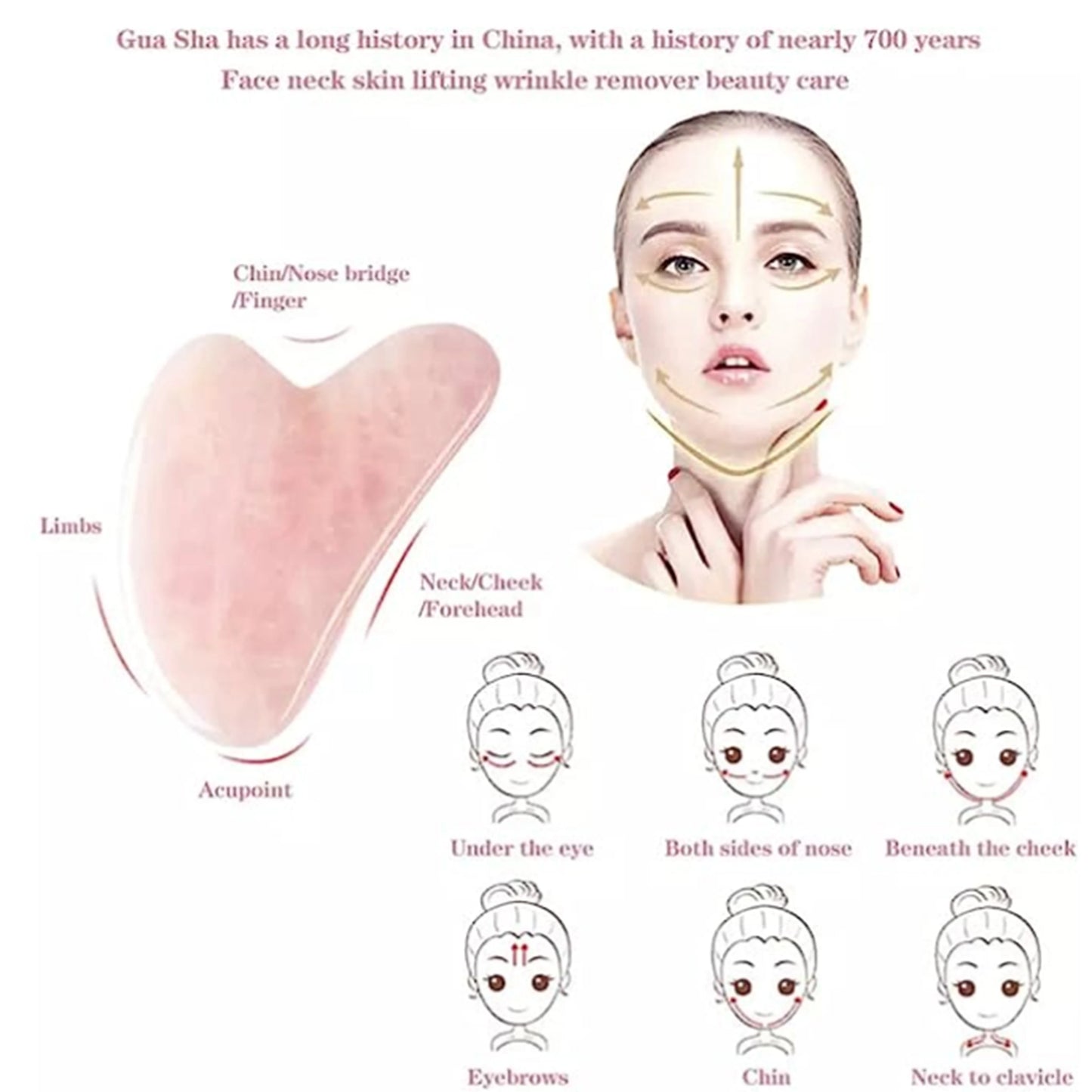 Rose Quartz Gua Sha Stone